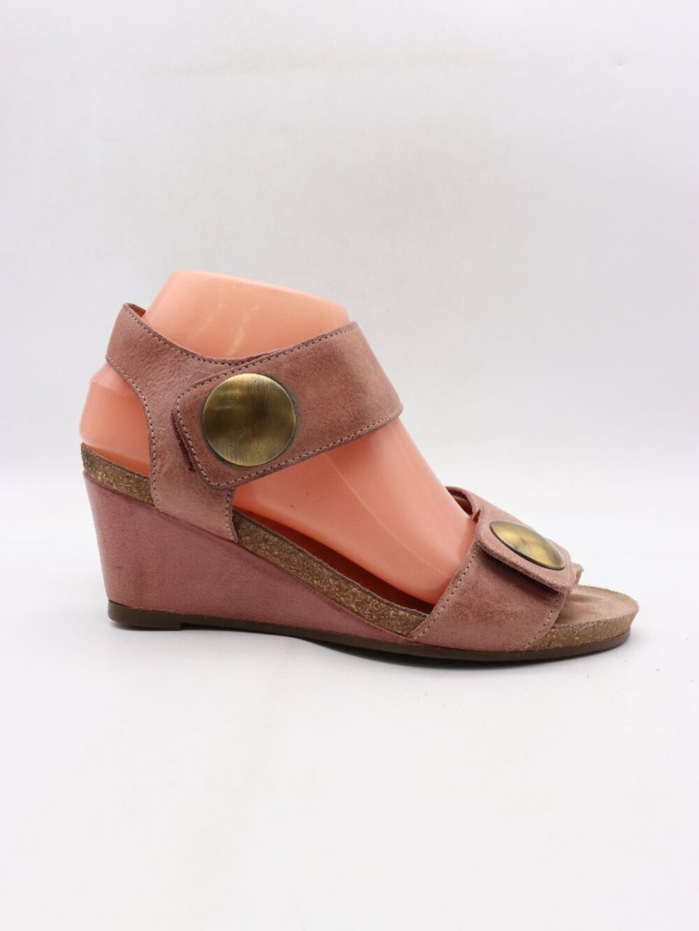 Taos Sandals Medallion Pink Leather Women's EU 37 Wedge Comfort Casual Shoes